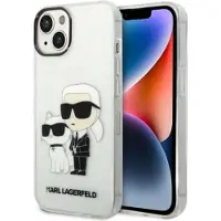 Karl Lagerfeld Glitter Karl&Choupette-etui til iPhone 14 Plus - transparent