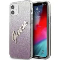 GUESS GUHCP12SPCUGLSPI iPhone 12 mini 5,4" pink/pink hardcase Glitter Gradient Script