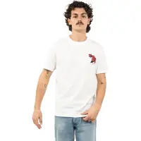 HUGO T-shirt i bomuldsjersey med roser og biker-inspireret grafik
