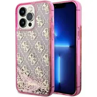 GUESS GUHCP14LLC4PSGP iPhone 14 Pro 6,1" pink/pink hardcase Liquid Glitter 4G Transculent