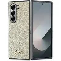 GUESS 4G Glitter Script-etui til Samsung Galaxy Z Fold 6 - Guld