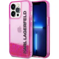 Karl Lagerfeld Liquid Glitter Pink iPhone 14 Pro Max Etui