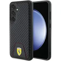 Ferrari Carbon Stitched Bottom-etui til Samsung Galaxy S24 - sort