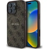 GUESS iPhone 16 Pro Max 4G farvet ringcover - MagSafe-kompatibel - brun