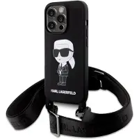 Karl Lagerfeld KLHCP15XSCBSKNK iPhone 15 Pro Max 6.7" Hardcase Crossbody Silicone Iconic Black