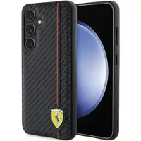 Ferrari Carbon Printed Line-etui til Samsung Galaxy S24+ - sort