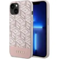 GUESS Dėklas GUHMP14SHGCFSEP IPHONE 14/15/13 6.1 Rožinis / Rožinis HARD CASE GCUBE STRIPES MAGSAFE