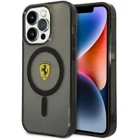 Ferrari iPhone 14 Pro Gennemsigtigt MagSafe-cover Sort