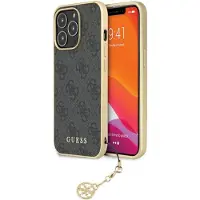 GUESS 4G Charms Collection-etui til iPhone 14 Pro - grå