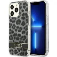 GUESS GUHCP13LHSLEOK iPhone 13 Pro / 13 6,1" grå/grå hardcase Leopard