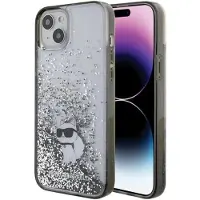 Karl Lagerfeld Liquid Glitter Choupette-etui til iPhone 15 Plus - gennemsigtig