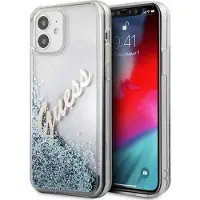 GUESS GUHCP12SGLVSBL iPhone 12 mini 5,4" blå/blå hardcase Glitter Vintage Script