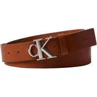 Calvin Klein Bælte 'Smooth Monogram Buckle' cognac
