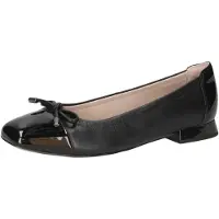 Caprice Ballerina, black, made of Leather with Trapeze heel, Size 36