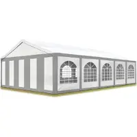TOOLPORT 5x10m, Partytelt, PE-teltdug, grå-hvid