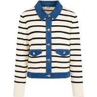 Morgan's Pomade Cardigan marin / blue denim / offwhite