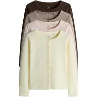 The Set Cardigan choko / lysegul / taupe / lyserød
