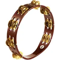 Meinl Percussion 2 Row Wood Tambourine Brass Jingles TA2B-AB