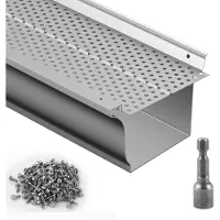 Vevor tagrendebeskytter, 5 tommer bredde, aluminiumsbladfilter gør-det-selv tagrendedæksel, 26 stk. 104 fod total længde, 0,157'' huldiameter og 0,02'' tykke Raptor tagrendebeskyttere passer til alle