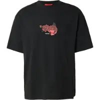 HUGO Bluser & t-shirts 'Domans' opal / lysebrun / lys rød / sort