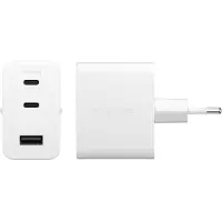 PanzerGlass empower by - Strømforsyningsadapter - 70 Watt - Power Delivery 3.1 - 3 output-stikforbindelser (2 x USB-C, USB Type A) - sølvhvid