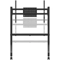 NeoMounts FL50-525BL1 - Vogn med hjul - robust - for fladt panel - gulvstander - låsbar - stål - sort - skærmstørrelse: 55-86
