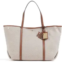 Ralph Lauren Lauren Ralph Laurentil kvinder. 431920062002 Emerie-tote i kanvas og taupefarvet læder (OSFA), Casual, Bomuld, Gråt