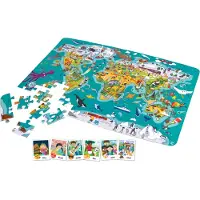 Hape 2-i-1 Verdenskort-puslespil