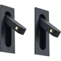QAZQA Sæt med 2 moderne væglamper sort inkl. LED og USB-C-port - Hilton