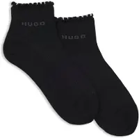 HUGO Pakke med to par korte ribstrømper med bølgekant