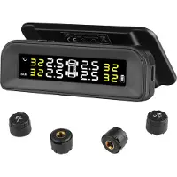 Vevor RV dæktryksovervågningssystem, 7.3-87 PSI trailer TPMS, universel trådløs bilalarm, vandtæt TPMS-sensorsæt med solopladning, 4 sensorer, 5 alarmtilstande og realtidsvisning