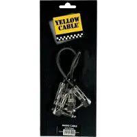 Yellow cable P020 - 2 x 1/4" vinklet Jack/vinklet Jack patchkabel 20cm.