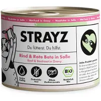 STRAYZ BIO cat 6 x 200 g - Øko oksekød & øko rødbede i sauce