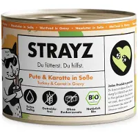 STRAYZ BIO cat 6 x 200 g - Øko kalkun & øko gulerod i sauce