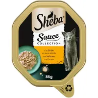 Sheba Mini Filets med oksekød og kalkun i sovs vådfoder til katte (bakker 85 g)