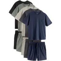 Next Pyjamas kort kit / navy / antracit / pastelgrøn / sort