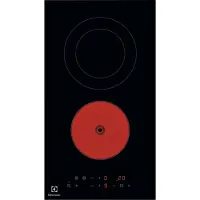 Electrolux Domino LHR3233CK - Keramisk kogeplade - 2 plader - Niche - bredde: 27 cm - dybde: 49 cm - rammeløs - sort