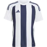 Adidas Spilletrøje Striped 24 - Hvid/Mørkeblå Børn, størrelse 128 cm