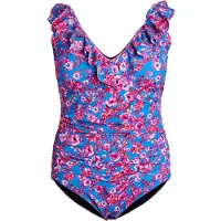 Swim By Zizzi Badedragt 'Kitrin' azur / pink / rød / hvid