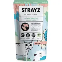 STRAYZ Økonomipakke BIO Pouch 12 x 85 g - Økologisk laks og økologisk broccoli