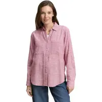 Tom Tailor Bluse mørk pink / hvid