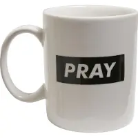 Mister tee Kop 'Pray' sort / hvid