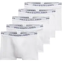 Ralph Lauren Polo Ralph Laurentil mænd. 714864292010 Pakke 5 Boxershorts Basics hvid (XXL), Afslappet, Bomuld