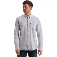 PME Legend Skjorte 'Oxford shirt with yarn-dyed stripe pattern' blå