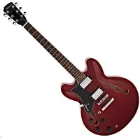 Hartwood Revival Venstrehåndet Semi-akustisk Guitar Cherry Red