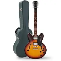 Hartwood Revival Semi Acoustic Guitar & Hard Case Sunburst