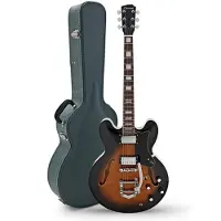 Hartwood Revival Legend TR Semi Acoustic Guitar & Hard Case Sunburst