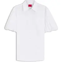 HUGO HUGOtil kvinder. 50559499 Evergreen bluse hvid (L), Casual, Bomuld, Korte ærmer