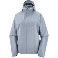 Salomon - Trail running tøj dame - Bonatti Waterproof Jkt W Trade Winds til UnisexUld - Størrelse XS - Grå