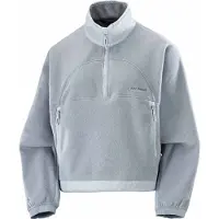 Salomon - Fleece dame - Chroma Fleece Crop HZ W Trade Winds Pear Blue til Unisex - Størrelse S - Grå
